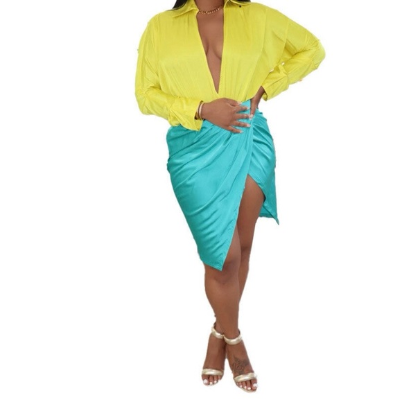 Limon Teal Skirt Set - Picture 5 of 6